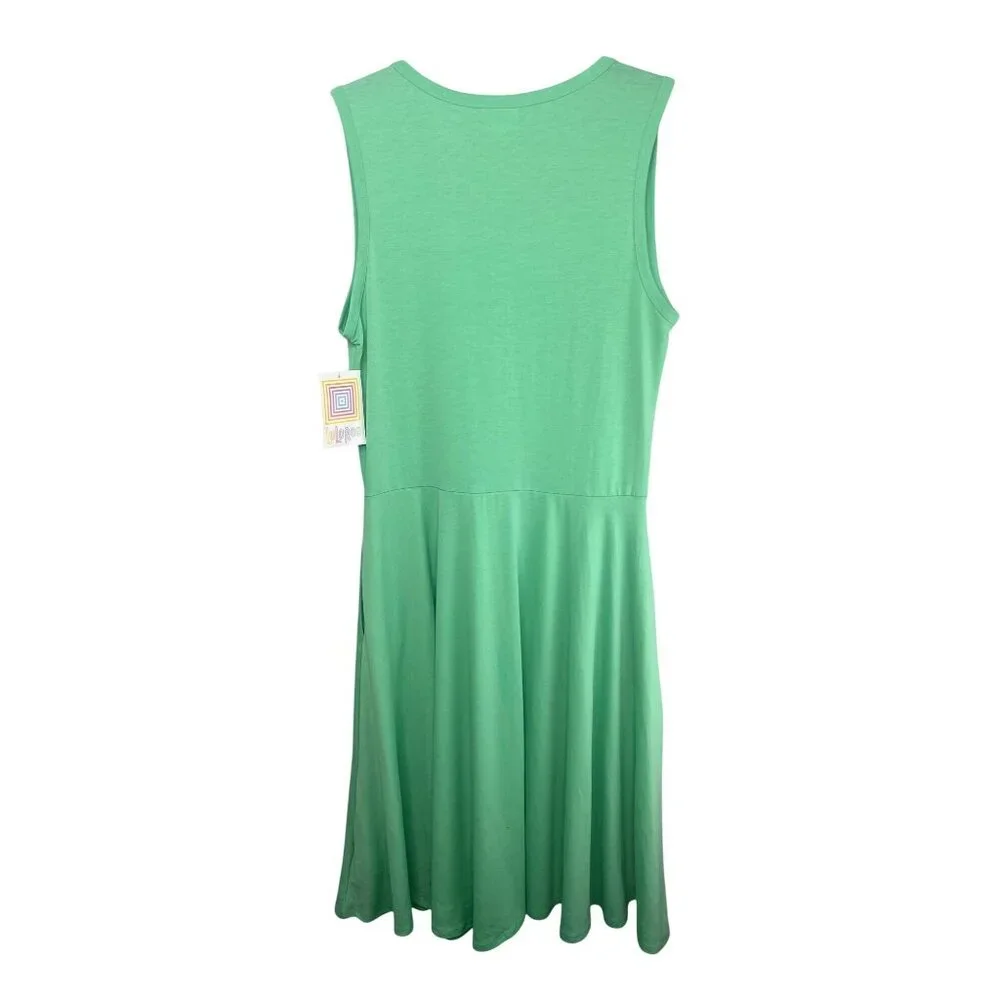 Lularoe Nicki Mint Green Sleeveless Fit & Flare A-Line Dress Womens Large - Picture 13 of 16
